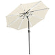 TheLAShop Patio Umbrella with Solar Lights Tilt Umbrella 9 ft 8-Rib, Light Beige Image