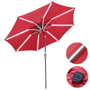 TheLAShop Patio Umbrella with Solar Lights Tilt Umbrella 10 ft 8-Rib, Red Image