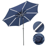 TheLAShop Patio Umbrella with Solar Lights Tilt Umbrella 10 ft 8-Rib, Navy Image