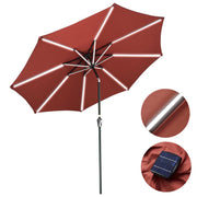 TheLAShop Patio Umbrella with Solar Lights Tilt Umbrella 10 ft 8-Rib, Terra Image