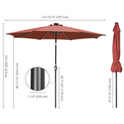 TheLAShop Patio Umbrella with Solar Lights Tilt Umbrella 10 ft 8-Rib Image