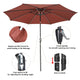 TheLAShop Patio Umbrella with Solar Lights Tilt Umbrella 10 ft 8-Rib Image