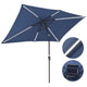 TheLAShop Rectangular Patio Umbrella Tilt Umbrella w/ Lights 10x6.5 ft 6-Rib, Navy Image