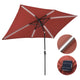 TheLAShop Rectangular Patio Umbrella Tilt Umbrella w/ Lights 10x6.5 ft 6-Rib, Terra Image