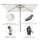 TheLAShop Rectangular Patio Umbrella Tilt Umbrella w/ Lights 10x6.5 ft 6-Rib Image