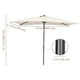 TheLAShop Rectangular Patio Umbrella Tilt Umbrella w/ Lights 10x6.5 ft 6-Rib Image