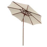 TheLAShop 9 Ft 8-Rib Wooden Patio Umbrella Tilt Color Options, Beige Image