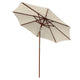 TheLAShop 9 Ft 8-Rib Wooden Patio Umbrella Tilt Color Options, Beige Image