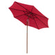 TheLAShop 9 Ft 8-Rib Wooden Patio Umbrella Tilt Color Options, Red Image