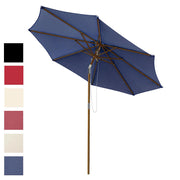 TheLAShop 9 Ft 8-Rib Wooden Patio Umbrella Tilt Color Options Image