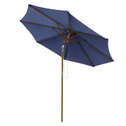 TheLAShop 9 Ft 8-Rib Wooden Patio Umbrella Tilt Color Options, Navy Image