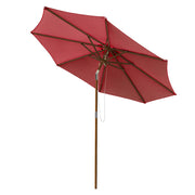 TheLAShop 9 Ft 8-Rib Wooden Patio Umbrella Tilt Color Options, Terra Image