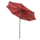 TheLAShop 9 Ft 8-Rib Wooden Patio Umbrella Tilt Color Options, Terra Image