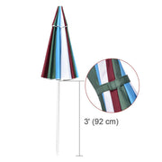 TheLAShop 6ft Tilt Beach Umbrella with Anchor 12-Rib Rainbow Image