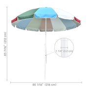 TheLAShop 8ft Tilt Beach Umbrella with Anchor 12-Rib Rainbow Image