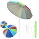 TheLAShop 6 Ft Tilt Beach Umbrella with Anchor 12-Rib, Rainbow Image