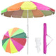 TheLAShop 8 Ft Tilt Beach Umbrella with Anchor 12-Rib Image