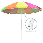 TheLAShop 8 Ft Tilt Beach Umbrella with Anchor 12-Rib Image