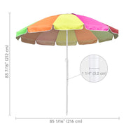 TheLAShop 8 Ft Tilt Beach Umbrella with Anchor 12-Rib Image