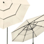 TheLAShop 10 ft Tilt Market Umbrella 3-Tiered 8-Rib Image