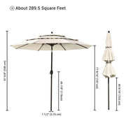 TheLAShop 10 ft Tilt Market Umbrella 3-Tiered 8-Rib Image