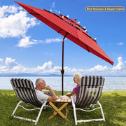 TheLAShop 11 ft Tilt Market Umbrella 3-Tiered 8-Rib, Flame Scarlet Image