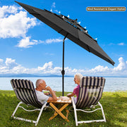 TheLAShop 11 ft Tilt Market Umbrella 3-Tiered 8-Rib, Black Image