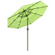 TheLAShop 9 ft 3-Tiered Tilting Patio Umbrella with Lights 8-Rib, Green Glow Image