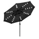 TheLAShop 10 ft 3-Tiered Tilting Patio Umbrella with Lights 8-Rib, Black Image