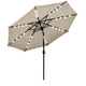 TheLAShop 10 ft 3-Tiered Tilting Patio Umbrella with Lights 8-Rib, Khaki Image