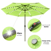 TheLAShop 11 ft 3-Tiered Tilting Patio Umbrella with Lights 8-Rib Image