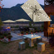 TheLAShop 9Ft 8-Rib Square Patio Umbrella with Solar Lights Tilt & Crank Image