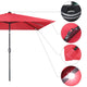 TheLAShop 10Ft 8-Rib Square Patio Umbrella with Solar Lights Tilt & Crank Image