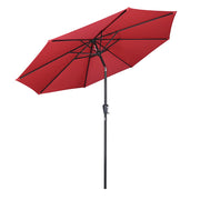 TheLAShop 9 ft 8-Rib Patio Umbrella Tilt & Crank 220g Yarn-dyed Canopy UV50+, Red Image