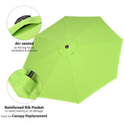 TheLAShop 9 ft 8-Rib Patio Umbrella Tilt & Crank 220g Yarn-dyed Canopy UV50+ Image