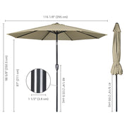 TheLAShop 10 ft 8-Rib Patio Umbrella Tilt & Crank 220g Yarn-dyed Canopy UV50+ Image