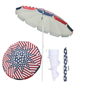 TheLAShop 7ft Tilt Beach Umbrella with Anchor 12-Rib, USA Flag Image