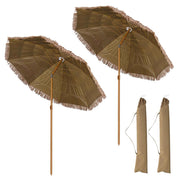 TheLAShop 8 ft Tilt Tiki Umbrellas Thatch Straw Umbrellas 2ct/pk Image