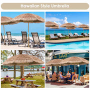 TheLAShop 8 ft Tilt Tiki Umbrellas Thatch Straw Umbrellas 2ct/pk Image