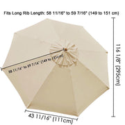 TheLAShop 10ft 8-Rib Patio Market Umbrella Replacement Canopy, Beige Image