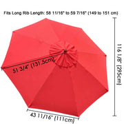 TheLAShop 10ft 8-Rib Patio Market Umbrella Replacement Canopy, Red Image