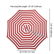 TheLAShop 10ft 8-Rib Patio Market Umbrella Replacement Canopy, Red White Image