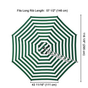 TheLAShop 10ft 8-Rib Patio Market Umbrella Replacement Canopy, Green White Image