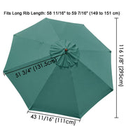 TheLAShop 10ft 8-Rib Patio Market Umbrella Replacement Canopy, Forest Green Image