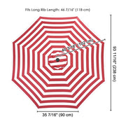 TheLAShop 8ft 8-Rib Patio Market Umbrella Replacement Canopy, Red White Image