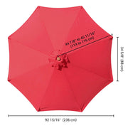 TheLAShop 8ft 8-Rib Patio Market Umbrella Replacement Canopy, Red Image