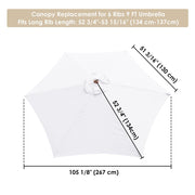 TheLAShop 9 ft 6-Rib Patio Umbrella Replacement Canopy Color Opt, White Image