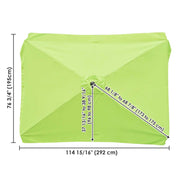 TheLAShop 10'x6.5' 6-Rib Patio Rectangular Umbrella Replacement Canopy, Lime Image