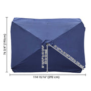 TheLAShop 10'x6.5' 6-Rib Patio Rectangular Umbrella Replacement Canopy, Navy Image