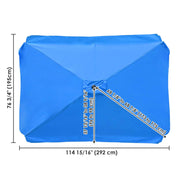 TheLAShop 10'x6.5' 6-Rib Patio Rectangular Umbrella Replacement Canopy, Blue Image